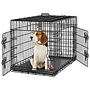 Yaheetech Double Door Collapsible Wire Dog Crate, Black, 36-inch