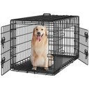 Yaheetech Double Door Collapsible Wire Dog Crate, Black, 42-inch