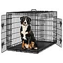 Yaheetech Double Door Collapsible Wire Dog Crate, Black, 48-inch