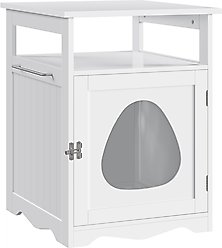 Yaheetech End Table Cat Litter Box Enclosure with Wooden Structure Open Shelf slide 2 of 8