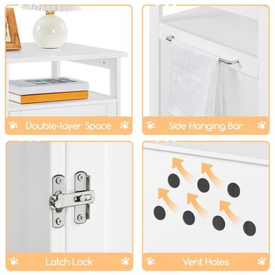 Show full view: Yaheetech End Table Cat Litter Box Enclosure with Wooden Structure Open Shelf slide 4 of 9