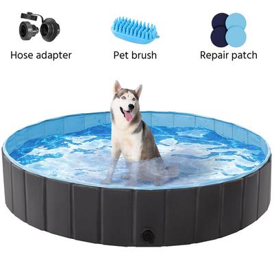 Show full view: Yaheetech Foldable Outdoor Hard Plastic Dog & Cat Swimming Pool, Black, 3X-Large slide 5 of 7
