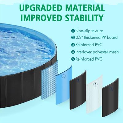Show full view: Yaheetech Foldable Outdoor Hard Plastic Dog & Cat Swimming Pool, Black, 3X-Large slide 6 of 7