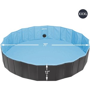 Yaheetech Foldable Outdoor Hard Plastic Dog & Cat Swimming Pool, Black, 3X-Large