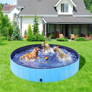 Yaheetech Foldable Outdoor Hard Plastic Dog & Cat Swimming Pool, Blue, 3X-Large