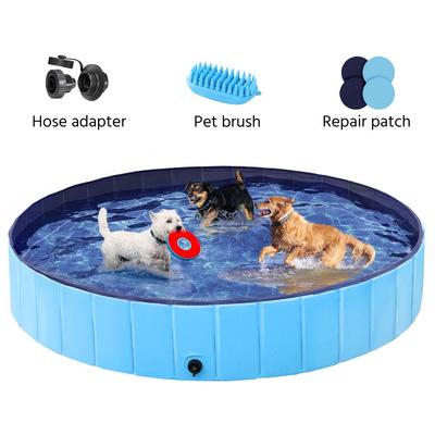 Show full view: Yaheetech Foldable Outdoor Hard Plastic Dog & Cat Swimming Pool, Blue, 3X-Large slide 6 of 8