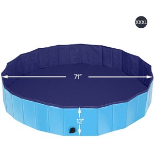 Yaheetech Foldable Outdoor Hard Plastic Dog & Cat Swimming Pool, Blue, 3X-Large