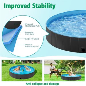 Yaheetech Foldable Pet Pool, Black, XX-Large, 63-in