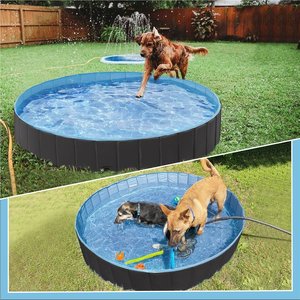 Yaheetech Foldable Pet Pool, Black, XX-Large, 63-in