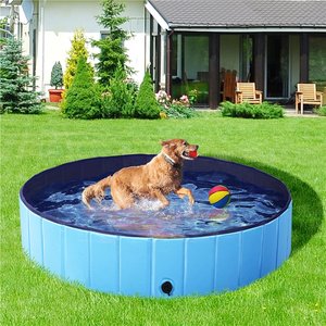 Yaheetech Foldable Pet Pool, Blue, X-Large, 55-in