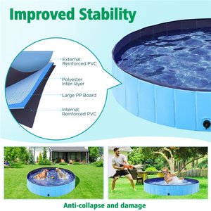 Yaheetech Foldable Pet Pool, Blue, XX-Large, 63-in