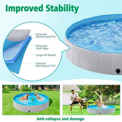 Show full view: Yaheetech Foldable Pet Pool, Gray, X-Large, 55-in slide 5 of 11