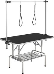 Yaheetech Foldable Retractable Bath Dog & Cat Grooming Table, Black