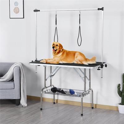 Show full view: Yaheetech Foldable Retractable Bath Dog & Cat Grooming Table, Black slide 3 of 9