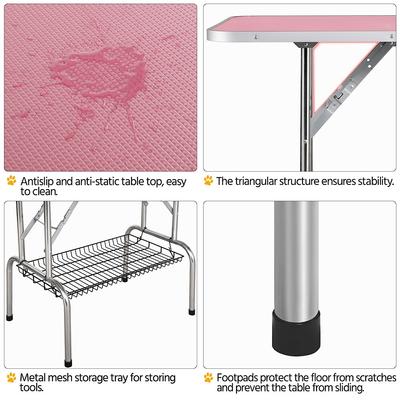 Show full view: Yaheetech Foldable Retractable Bath Dog & Cat Grooming Table, Pink slide 6 of 9