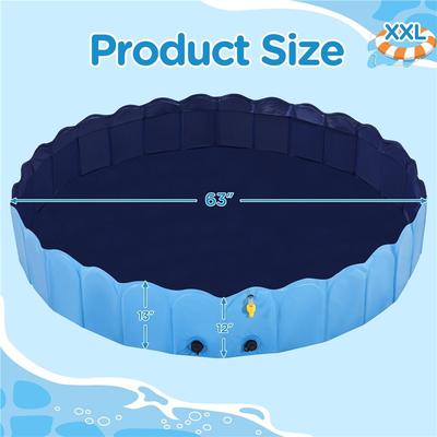 Show full view: Yaheetech Hard Plastic Dog Pool with Sprinkler, Blue, XX-Large, 63-in slide 5 of 11
