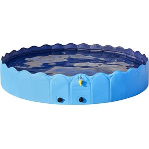 Yaheetech Hard Plastic Dog Pool with Sprinkler, Blue, XXX-Large, 71-in