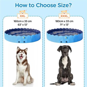 Yaheetech Hard Plastic Dog Pool with Sprinkler, Blue, XXX-Large, 71-in