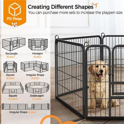 Show full view: Yaheetech Heavy Duty Metal Dog & Cat Playpen, Black, 24-in, 6-panel slide 5 of 10