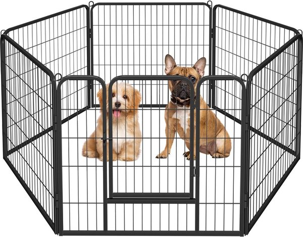 Yaheetech Heavy Duty Metal Dog & Cat Playpen, Black