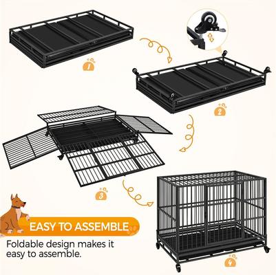 Show full view: Yaheetech Indestructible Dog Crate, Black, 42-in slide 7 of 9