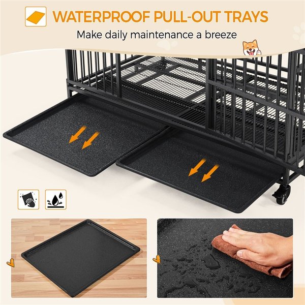 Yaheetech Indestructible Dog Crate, Black