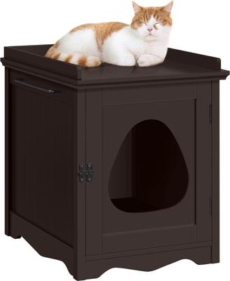 Show full view: Yaheetech Indoor Cat Litter Box Enclosure, Medium, Espresso slide 2 of 8
