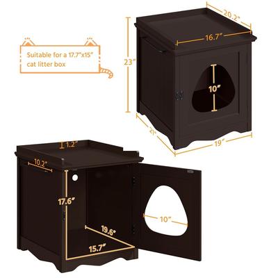 Show full view: Yaheetech Indoor Cat Litter Box Enclosure, Medium, Espresso slide 3 of 8