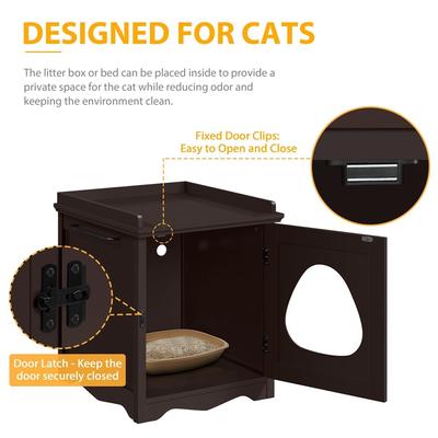 Show full view: Yaheetech Indoor Cat Litter Box Enclosure, Medium, Espresso slide 5 of 8