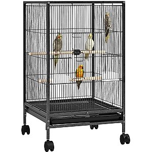 Yaheetech Iron Bird Cage, Black, 35.2-in