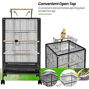 Yaheetech Iron Bird Cage, Black, 35.2-in
