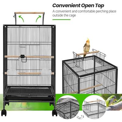 Show full view: Yaheetech Iron Bird Cage, Black, 35.2-in slide 7 of 8