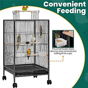 Yaheetech Iron Bird Cage, Black, 35.2-in