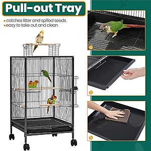 Yaheetech Iron Bird Cage, Black, 35.2-in