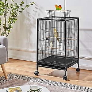 Yaheetech Iron Bird Cage, Black, 35.2-in