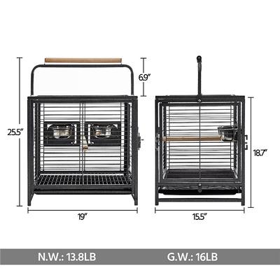 Show full view: Yaheetech Iron Travel Bird Cage Carrier, Hammered Black, 26-in slide 3 of 9