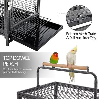 Show full view: Yaheetech Iron Travel Bird Cage Carrier, Hammered Black, 26-in slide 4 of 9