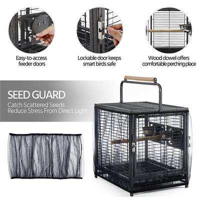 Show full view: Yaheetech Iron Travel Bird Cage Carrier, Hammered Black, 26-in slide 5 of 9