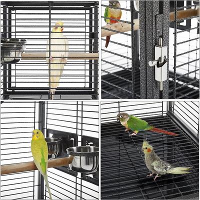 Show full view: Yaheetech Iron Travel Bird Cage Carrier, Hammered Black, 26-in slide 8 of 9