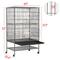 Show in main carousel: Yaheetech Large Bird Rolling Cage & Storage Shelf, Hammered Black, 52-in H slide 3 of 10
