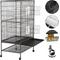 Show in main carousel: Yaheetech Large Bird Rolling Cage & Storage Shelf, Hammered Black, 52-in H slide 4 of 10