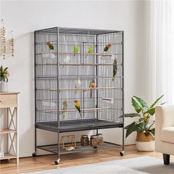 Yaheetech Large Bird Rolling Cage & Storage Shelf, Hammered Black, 60.5-in H slide 1 of 9