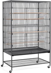 Yaheetech Large Bird Rolling Cage & Storage Shelf, Hammered Black, 60.5-in H slide 2 of 9