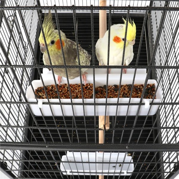 Yaheetech Large Bird Rolling Cage & Storage Shelf, Hammered Black