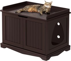 Yaheetech Litter Box Furniture Cat House, Espresso, Large slide 2 of 8