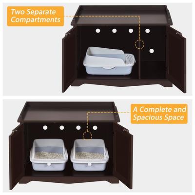 Show full view: Yaheetech Litter Box Furniture Cat House, Espresso, Large slide 7 of 10