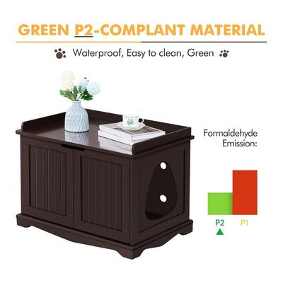 Show full view: Yaheetech Litter Box Furniture Cat House, Espresso, Large slide 9 of 10