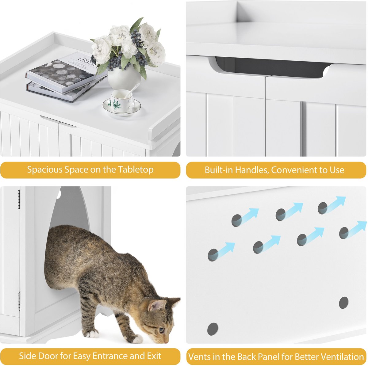 Yaheetech Litter Box Furniture Cat House