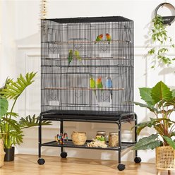 Yaheetech Metal Cockatoo Cage, Black, 53-in