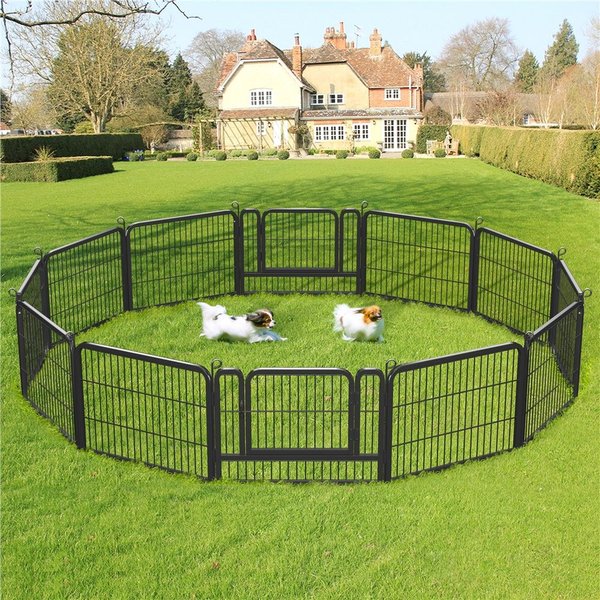 Show full view: Yaheetech Heavy Duty Metal Dog & Cat Playpen, Black, 24-in, 12-panel slide 1 of 8